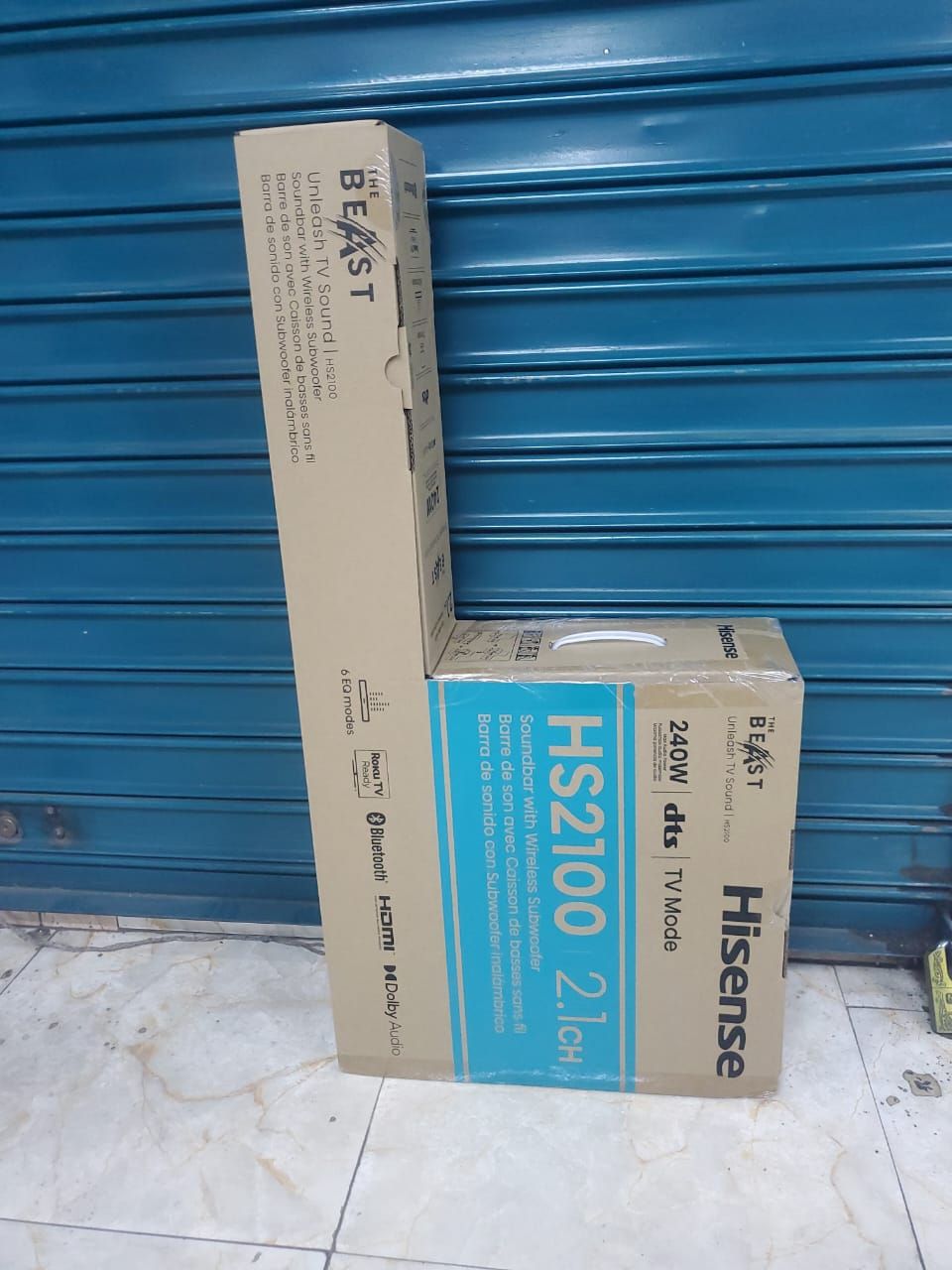 Hisense Soundbar 240 watts 2.1CH hs2100. This Hisense Soundbar takes the audio quality of content you love to the next level.Wherever you are in the room, the Dolby Digital Audio Technology delivers