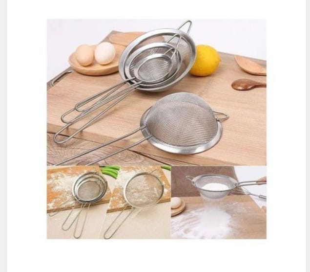 STEEL KICHUNGI !!! Tea Strainer Fine Mesh Sieve Stainless Steel with Non Slip Handle Kitchen Craft Strainers for Loose Tea Cocktail Juice Flour Spices and Baking Silver Color