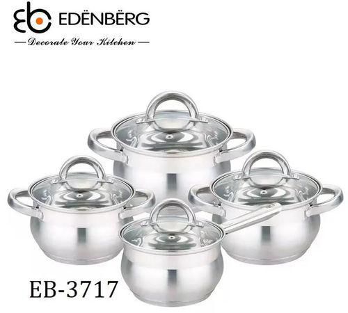 BEST QUALITY AT MOST AFFORDABLE PRICES !! EDENBERG 8pc Stainless Steel Cookware. The pots are made of high quality pressed aluminium with a ceramic marble coating