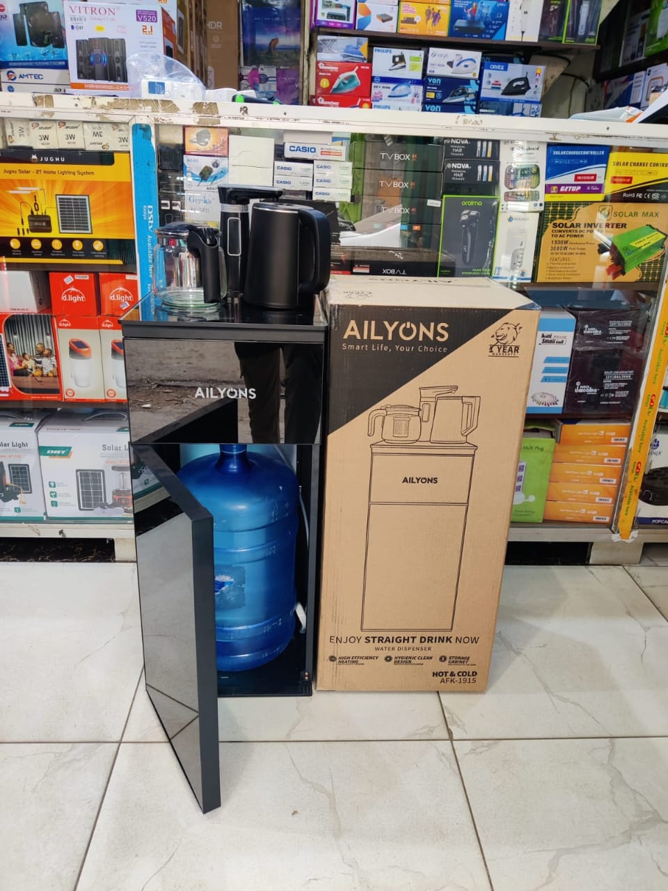 CLEARANCE PRICE !! AILYONS  Bottom Load Hot And Warm Stand Alone Water Dispenser With Coffee Maker-1400W.: The water bottle is loaded into  at the base of the unit, making IT EASIER