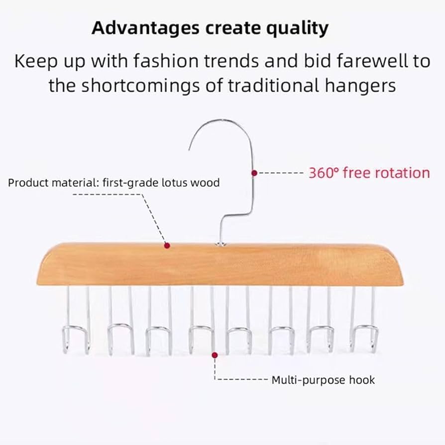 multi hook underwear or bag hanger
Wooden plank 8 hook hanger