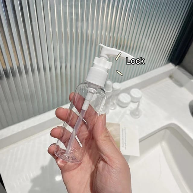 Bathroom travel set.Spray bottle ,lotion bottle,cream,jelly