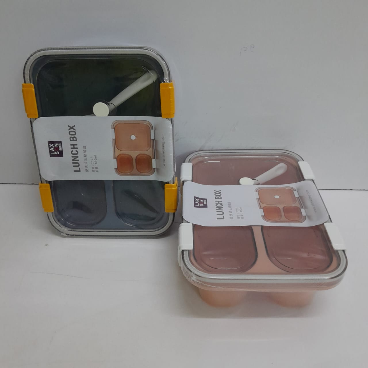3 grid mic snack box plastic BPA free
850ml blue and pink