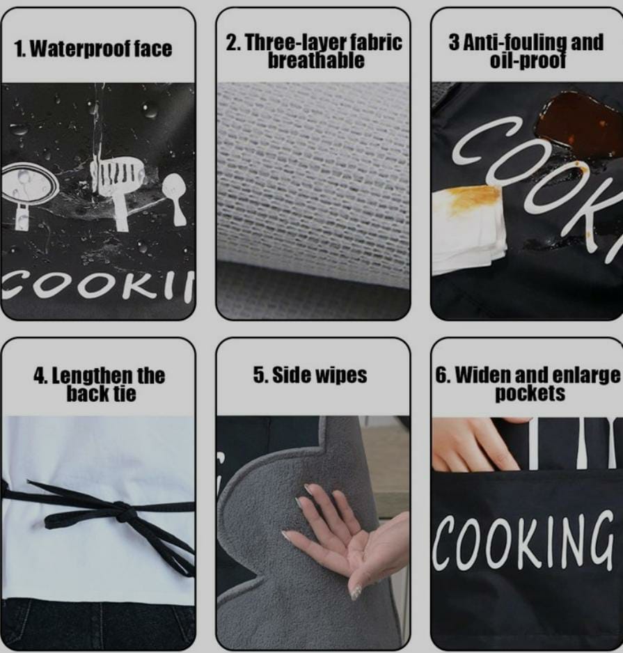 HAND-WIPING kitchen cooking apron//oil-proof
ADULT WAIST SIZED both in men & women