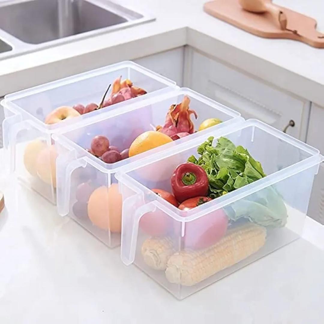 2 pcs Fridge food storage  containers plastic for fruits and cereals