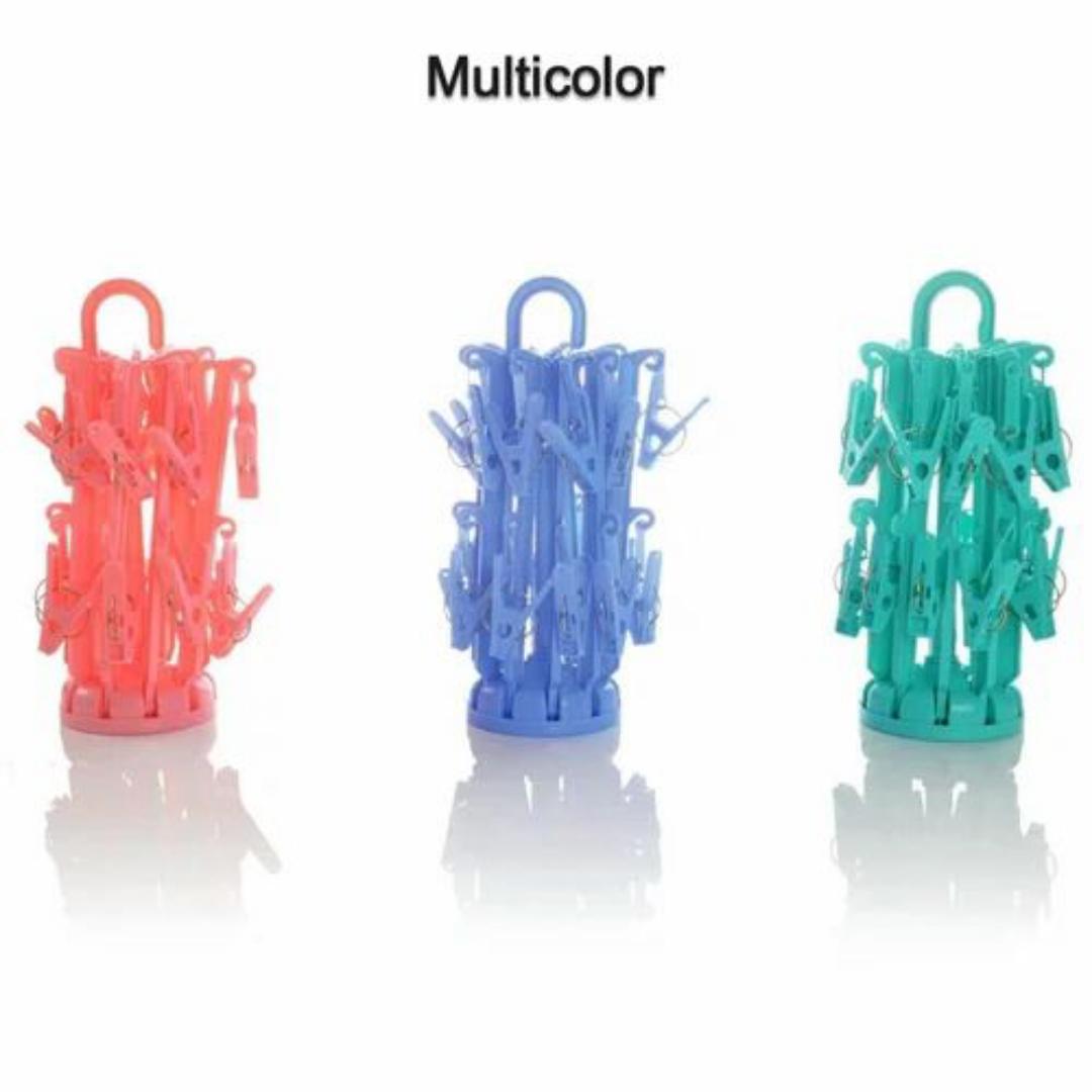 16 clip underwear and socks clothes hanger multicolour
