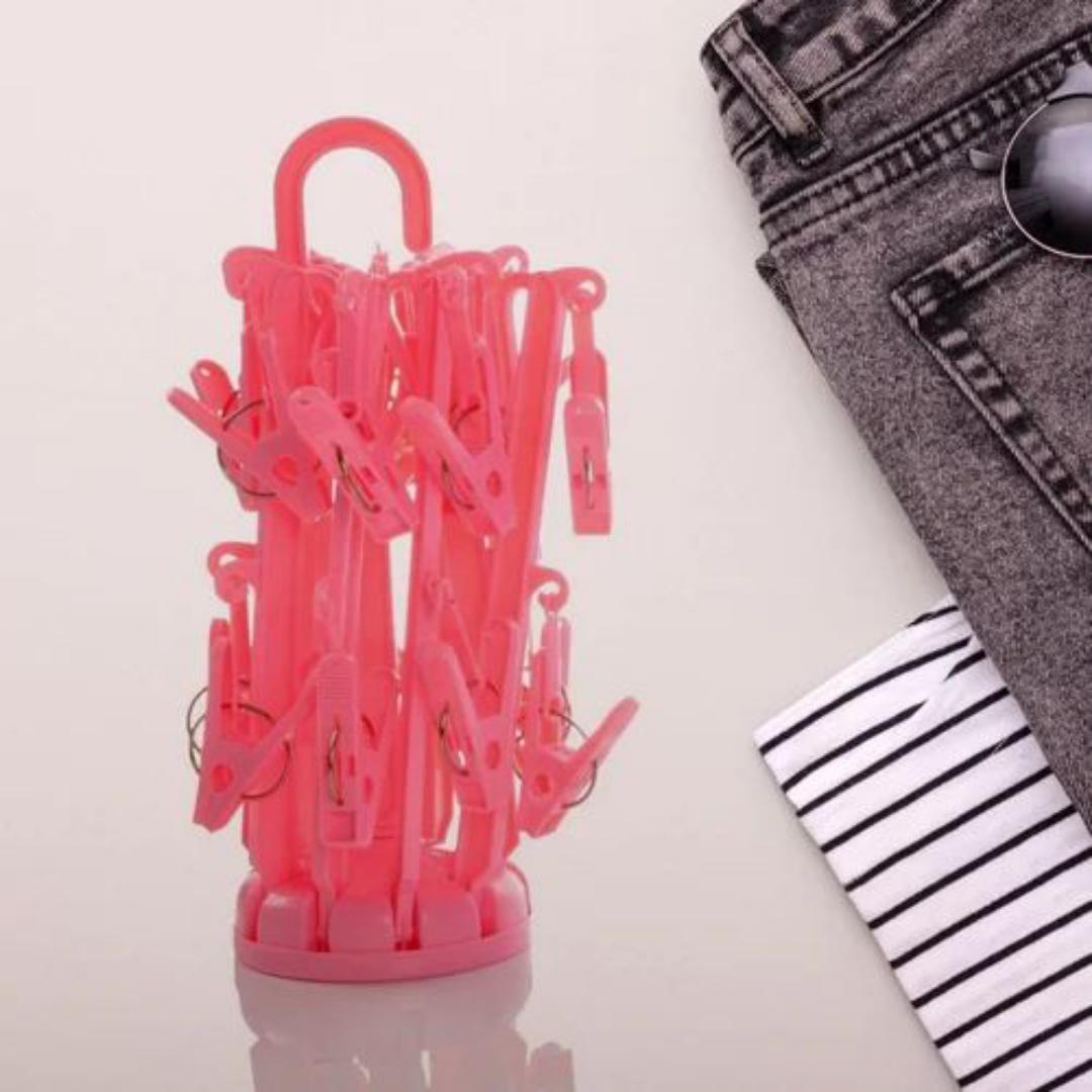 16 clip underwear and socks clothes hanger multicolour