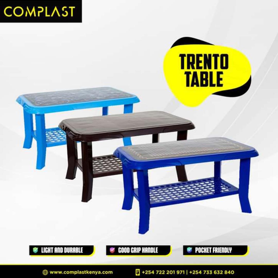 complast plastic table  plain blue