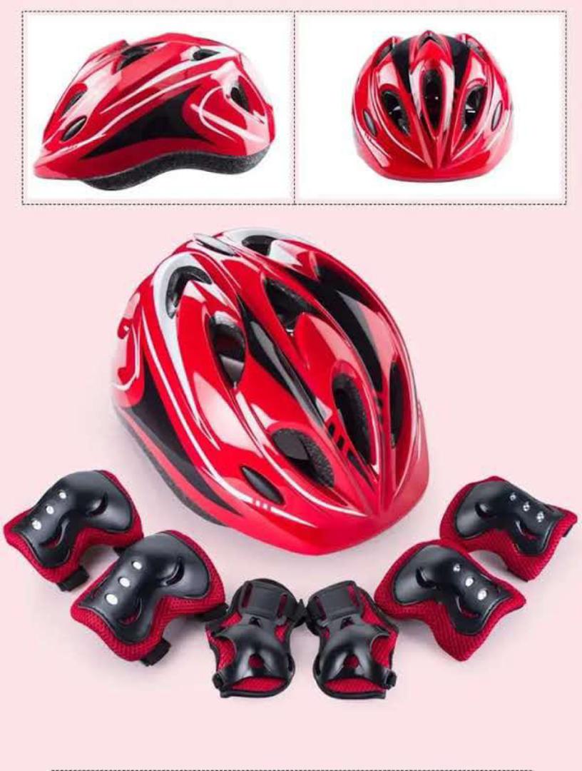 Set of 7 kids safety kit (   Hard Helmet plus guards)