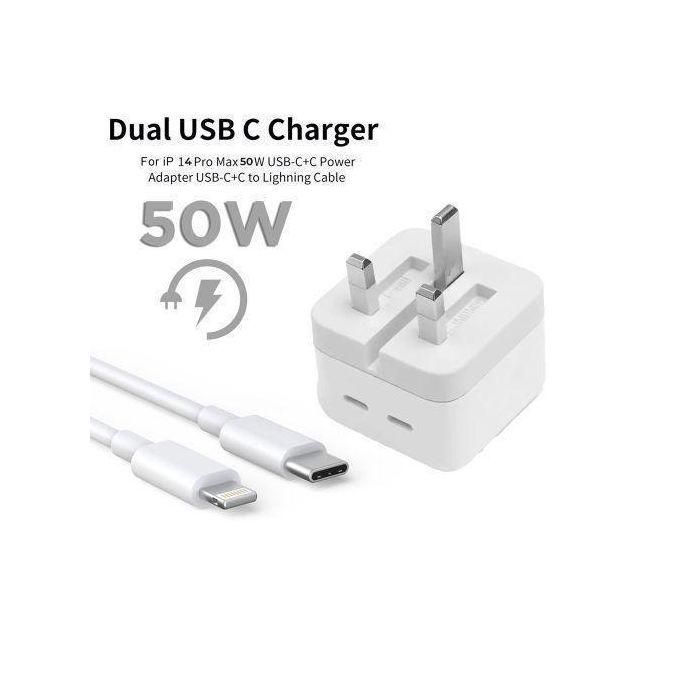 Apple 50W Original Fast Charger Adapter For IPhone 11/12/13/ 14/14Pro/14 Max/ 14 Pro Max