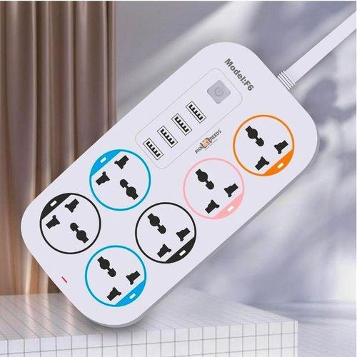 6 Way Slots Power Extension With 4 USB Ports