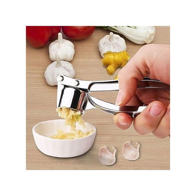 Stainless Steel Garlic & Ginger Crusher - Silver