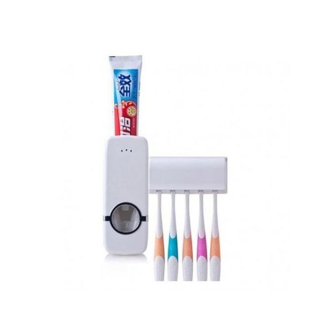 Toothpaste Dispenser + Toothbrush Set