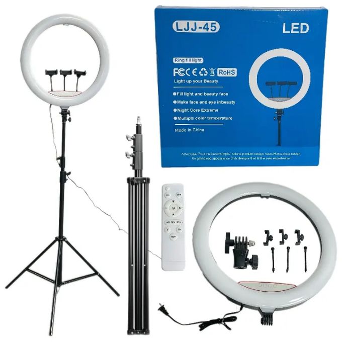 18 Inch Ring Light With 2.1m Tripod Stand,remote Shutter,3 Phone Holders Big Size 18 Inch Ring Light For Live Streaming, Studio & Salon Light, Make Up Application, Video Shooting, TikTok 18inch Ring L