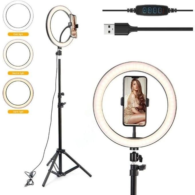 12 Inch  Ring Light With Dimmable LED RingLight 3 Color Modes 10 Brightness Level For YouTube Live TikTok Video Recordings