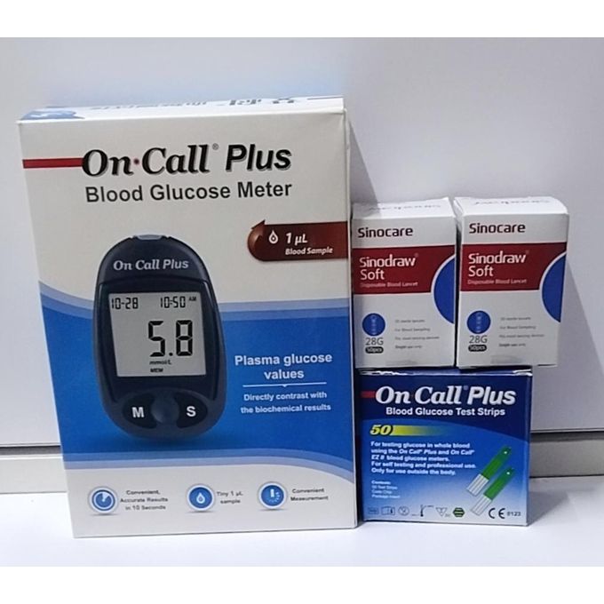 On Call Plus Blood Glucose Test Full Kit