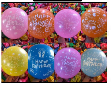 100PCS PRINTED LATEX COLORFUL HAPPY BIRTHDAY BALLONS