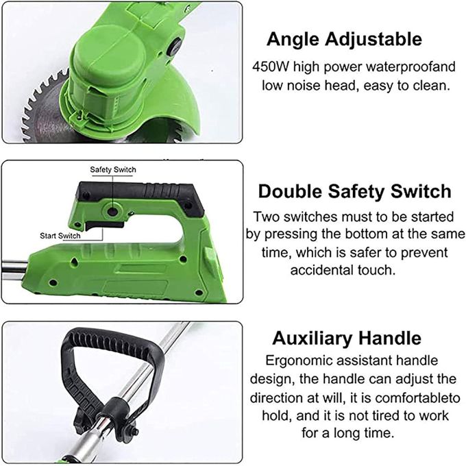 Cordless Electric Lawn Mower Foldable Adjustable Trimmer Efficient Garden Pruning Cutting Power Tools For Makita 18V Battery