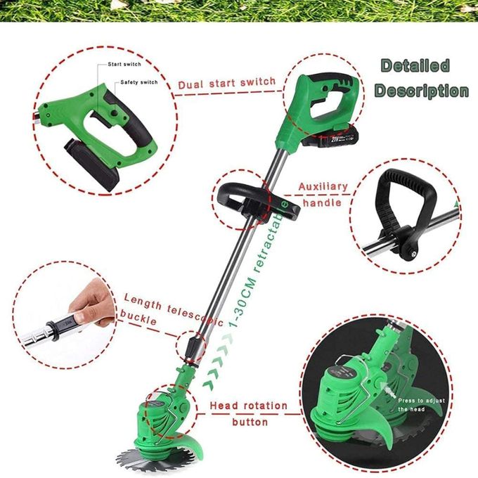 Cordless Electric Lawn Mower Foldable Adjustable Trimmer Efficient Garden Pruning Cutting Power Tools For Makita 18V Battery