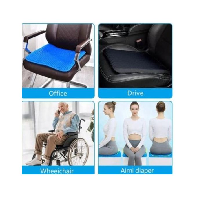 Gel Seat Breathable Cushion For Long Sitting In Wheelchair, Office Chair Reduce Hip Pain