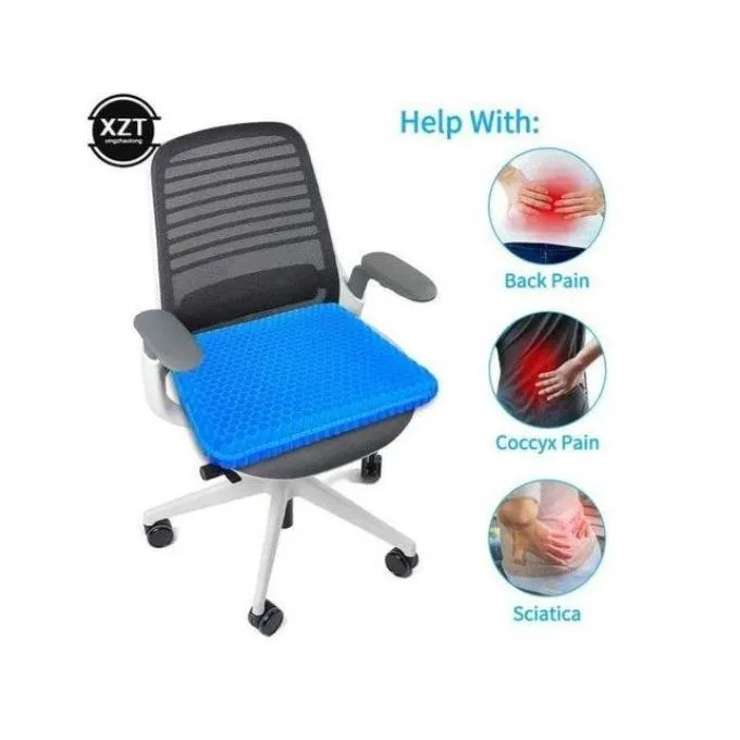 Gel Seat Breathable Cushion For Long Sitting In Wheelchair, Office Chair Reduce Hip Pain