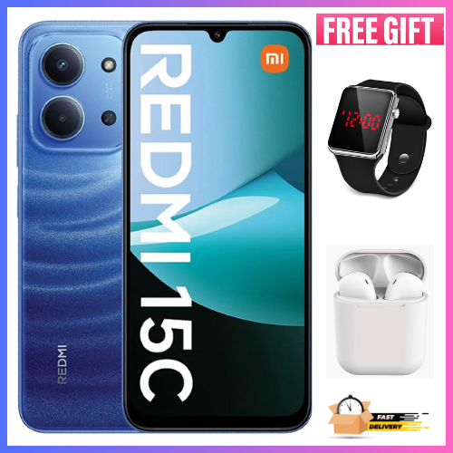 LIMITED OFFERS!!! BRAND NEW REDMI 15C 256GB ROM + 16GB RAM EXPANDABLE 6.9'' LCD 50MP Main Camera 8MP selfie camera 6000mAh 33W Fast Charger Android 15 Side Fingerprint -Smartphones