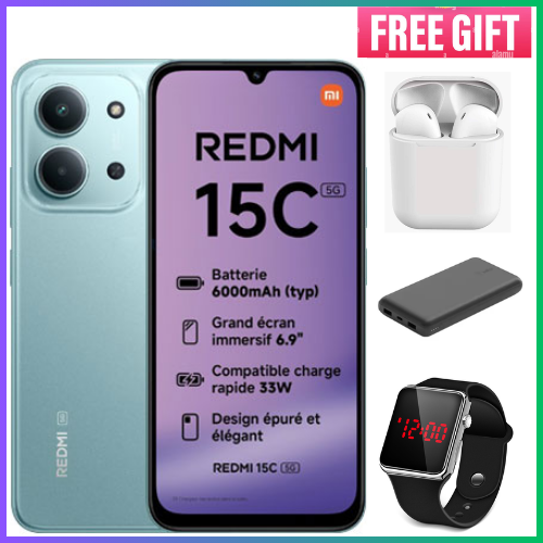LIMITED OFFERS!!! BRAND NEW REDMI 15C 128/256GB ROM + 8GB/16 RAM EXPANDABLE 6.9'' LCD 50MP Main Camera 8MP selfie camera 6000mAh 33W Fast Charger Android 15 Side Fingerprint -Smartphones