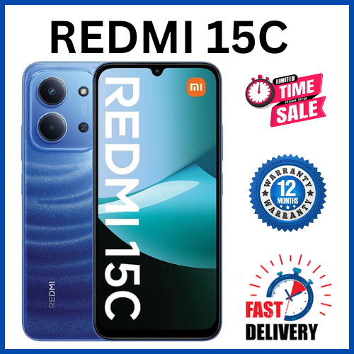 LIMITED OFFERS!!! BRAND NEW REDMI 15C 128GB ROM + 8GB RAM EXPANDABLE 6.9'' LCD 50MP Main Camera 8MP selfie camera 6000mAh 33W Fast Charger Android 15 Side Fingerprint -Smartphones