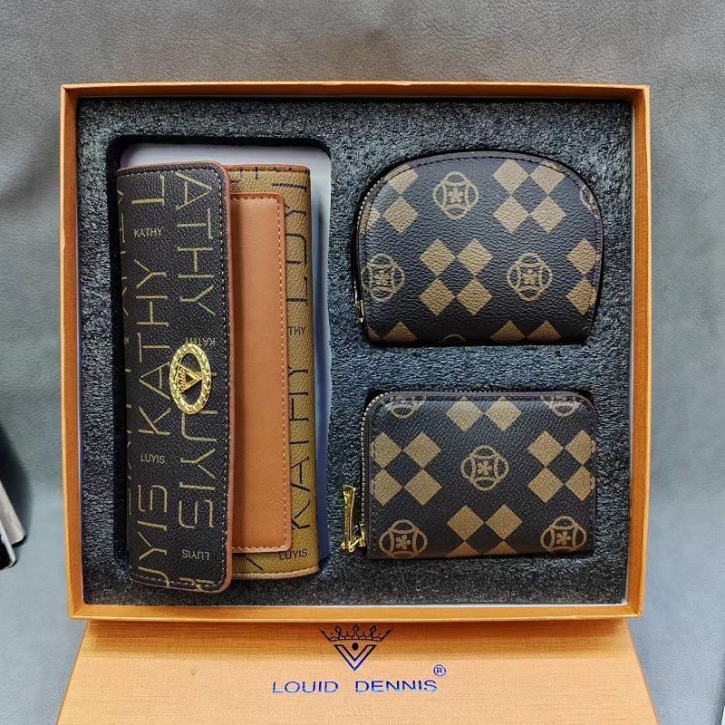 2024 The Web's Most Stylish 3-piece Gift Set With Money Bag, Card Bag And Long Purse For Women's New Year Gift For Women's Birthday Gift For Women's Clutch Bag For The Web's First Quality Lowest