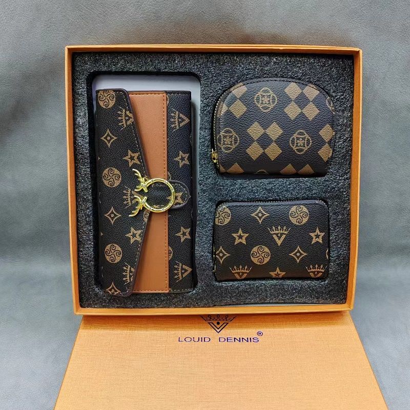 2024 The Web's Most Stylish 3-piece Gift Set With Money Bag, Card Bag And Long Purse For Women's New Year Gift For Women's Birthday Gift For Women's Clutch Bag For The Web's First Quality Lowest