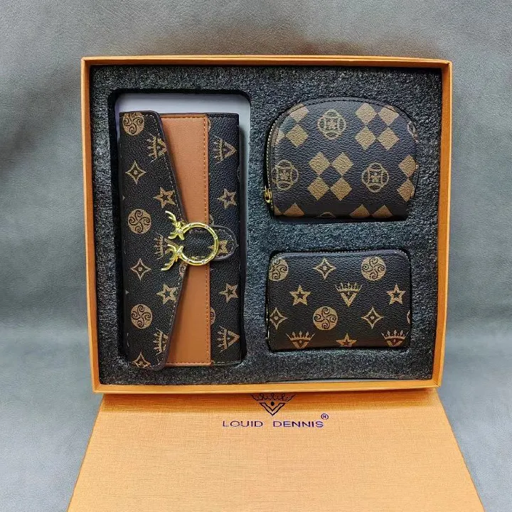 2024 The Web's Most Stylish 3-piece Gift Set With Money Bag, Card Bag And Long Purse For Women's New Year Gift For Women's Birthday Gift For Women's Clutch Bag For The Web's First Quality Lowest
