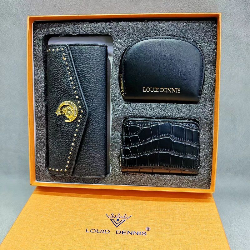 2024 The Web's Most Stylish 3-piece Gift Set With Money Bag, Card Bag And Long Purse For Women's New Year Gift For Women's Birthday Gift For Women's Clutch Bag For The Web's First Quality Lowest