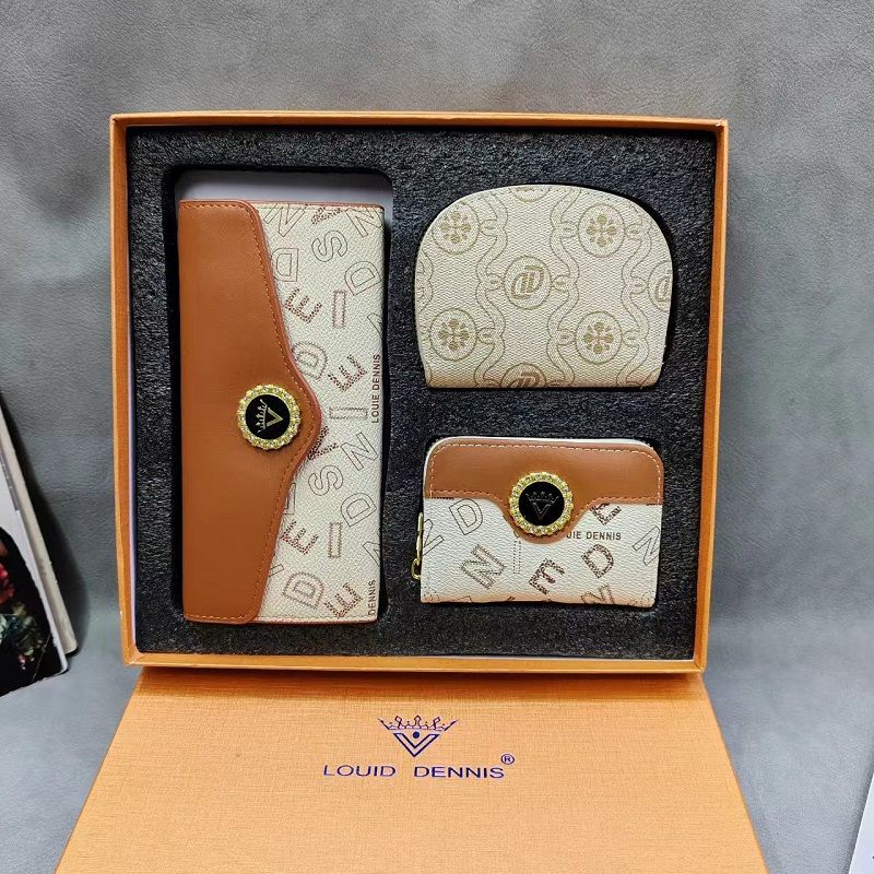 2024 The Web's Most Stylish 3-piece Gift Set With Money Bag, Card Bag And Long Purse For Women's New Year Gift For Women's Birthday Gift For Women's Clutch Bag For The Web's First Quality Lowest