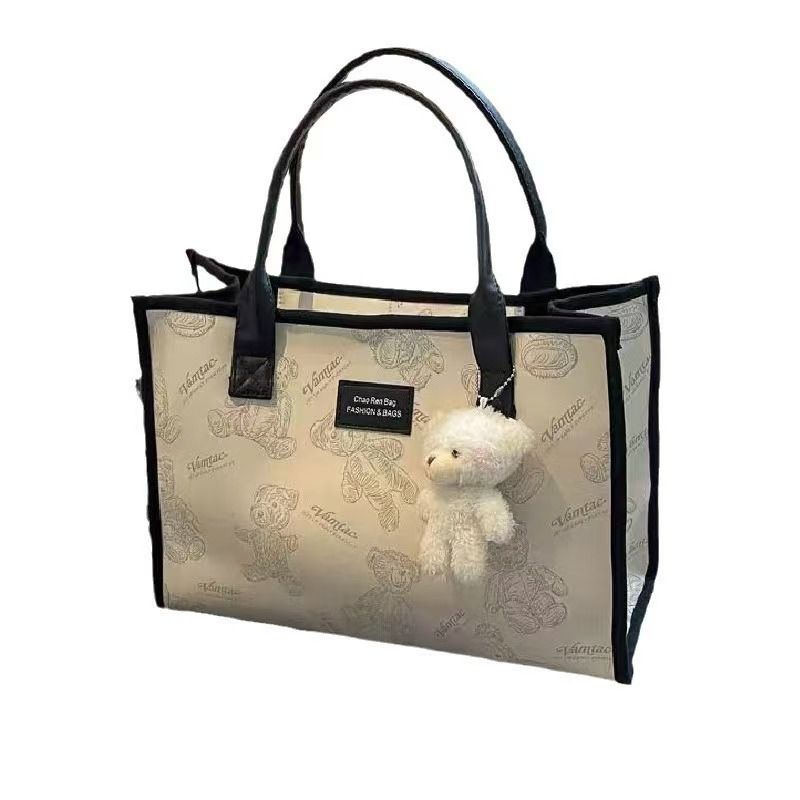 Canvas Large Bag 2024 New Tote Underarm Bag Fashion Commuter Handbag Large Capacity Going Out Mommy Bag Whole Network Quality First Service First