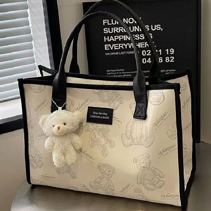 Canvas Large Bag 2024 New Tote Underarm Bag Fashion Commuter Handbag Large Capacity Going Out Mommy Bag Whole Network Quality First Service First