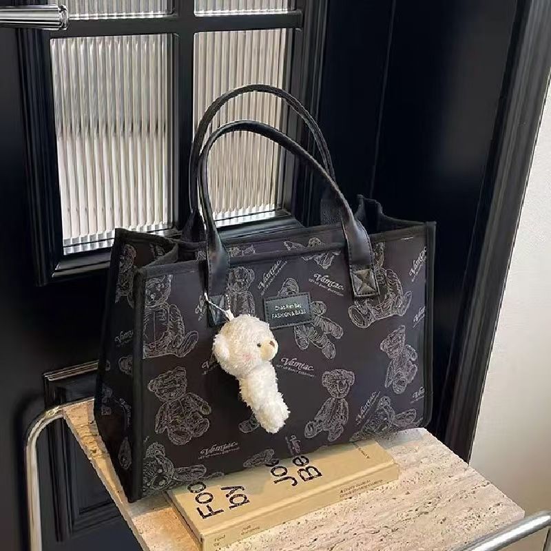 Canvas Large Bag 2024 New Tote Underarm Bag Fashion Commuter Handbag Large Capacity Going Out Mommy Bag Whole Network Quality First Service First