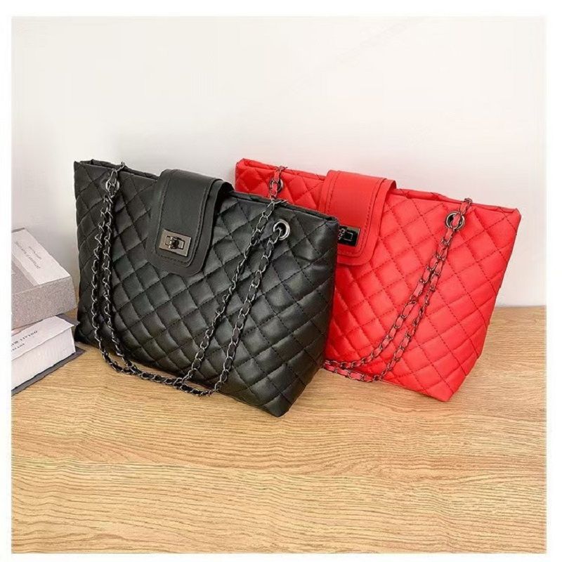 2024 New Fashion Leisure Underarm Bag Diamond Check Embroidered Thread Chain Bag Women's Single Shoulder Oblique Span Tote Bag Women's Whole Network Quality First Service First Price Lowest