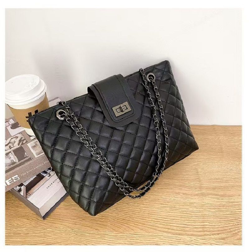 2024 New Fashion Leisure Underarm Bag Diamond Check Embroidered Thread Chain Bag Women's Single Shoulder Oblique Span Tote Bag Women's Whole Network Quality First Service First Price Lowest
