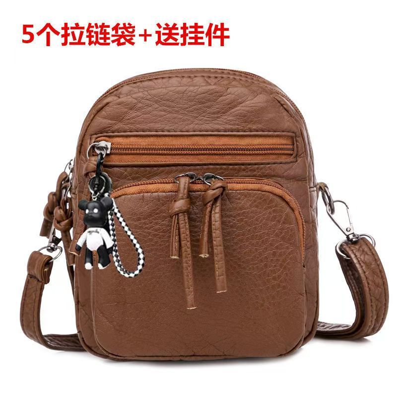 Bag Women 2024 New Shoulder Bag Women Crossbody Soft Leather Retro Multi-layer Mobile Phone Bag Women's Small Bag Tide Network Quality First Price Lowest
