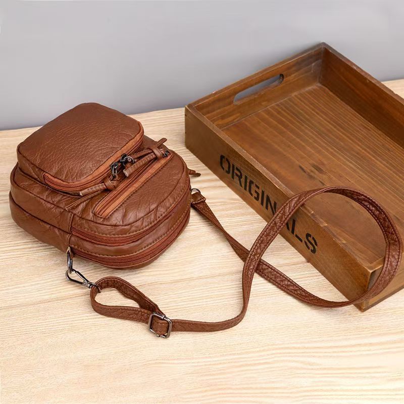 Bag Women 2024 New Shoulder Bag Women Crossbody Soft Leather Retro Multi-layer Mobile Phone Bag Women's Small Bag Tide Network Quality First Price Lowest
