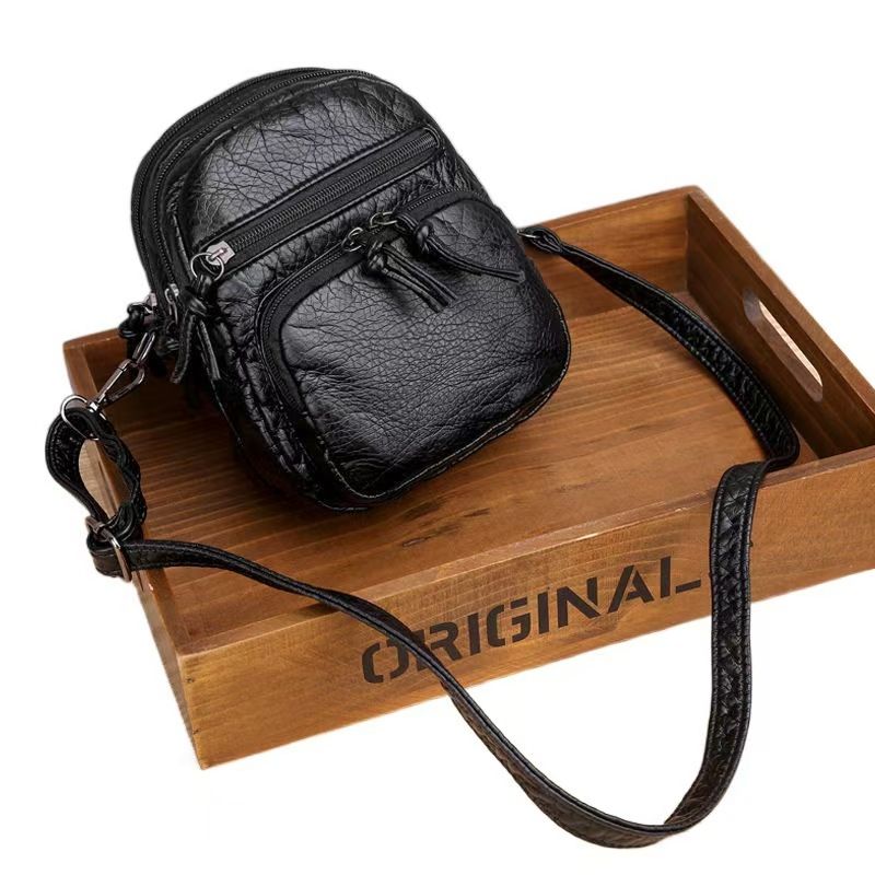 Bag Women 2024 New Shoulder Bag Women Crossbody Soft Leather Retro Multi-layer Mobile Phone Bag Women's Small Bag Tide Network Quality First Price Lowest