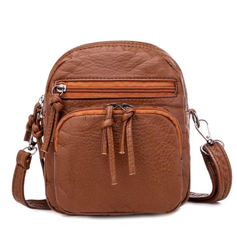 Bag Women 2024 New Shoulder Bag Women Crossbody Soft Leather Retro Multi-layer Mobile Phone Bag Women's Small Bag Tide Network Quality First Price Lowest