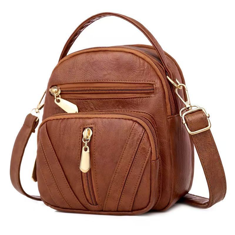 Bag Women 2024 New Shoulder Bag Women Crossbody Soft Leather Retro Multi-layer Mobile Phone Bag Women's Small Bag Tide Network Quality First Price Lowest