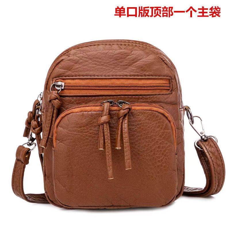 Bag Women 2024 New Shoulder Bag Women Crossbody Soft Leather Retro Multi-layer Mobile Phone Bag Women's Small Bag Tide Network Quality First Price Lowest