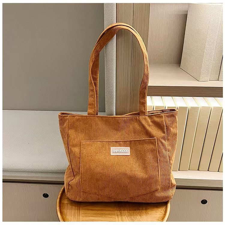 Large Capacity Bag Female 2024 New Korean Version Harajuku Corduroy Mori Student Literary Crossbody Bag The Whole Network Quality A Service First