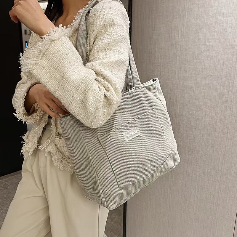Large Capacity Bag Female 2024 New Korean Version Harajuku Corduroy Mori Student Literary Crossbody Bag The Whole Network Quality A Service First