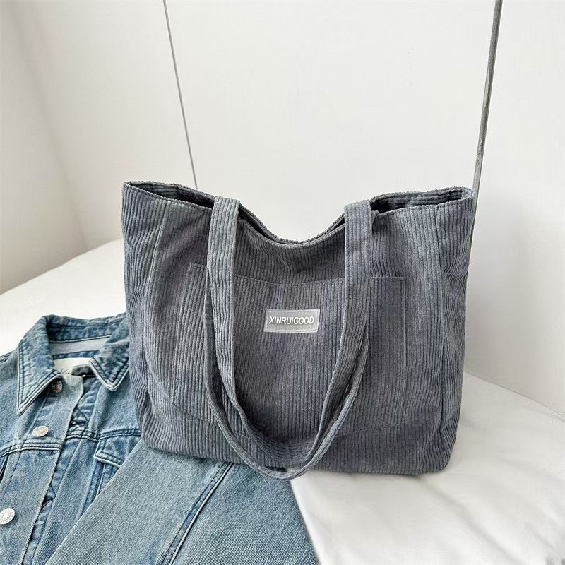 Large Capacity Bag Female 2024 New Korean Version Harajuku Corduroy Mori Student Literary Crossbody Bag The Whole Network Quality A Service First