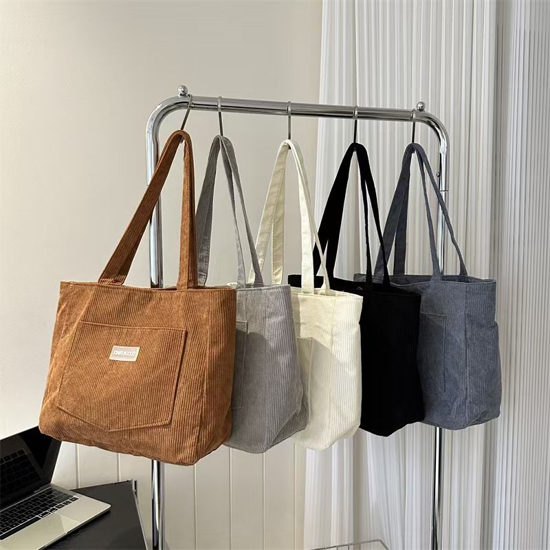 Large Capacity Bag Female 2024 New Korean Version Harajuku Corduroy Mori Student Literary Crossbody Bag The Whole Network Quality A Service First
