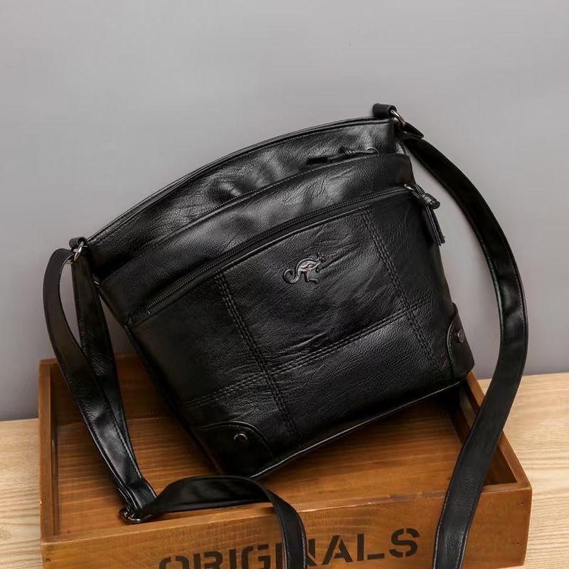 Soft Leather Bag Female Crossbody New Fashion Shoulder Bag Simple European And American Trend Retro Multi-pocket Large Capacity Whole Network Quality First Service First Price Lowest