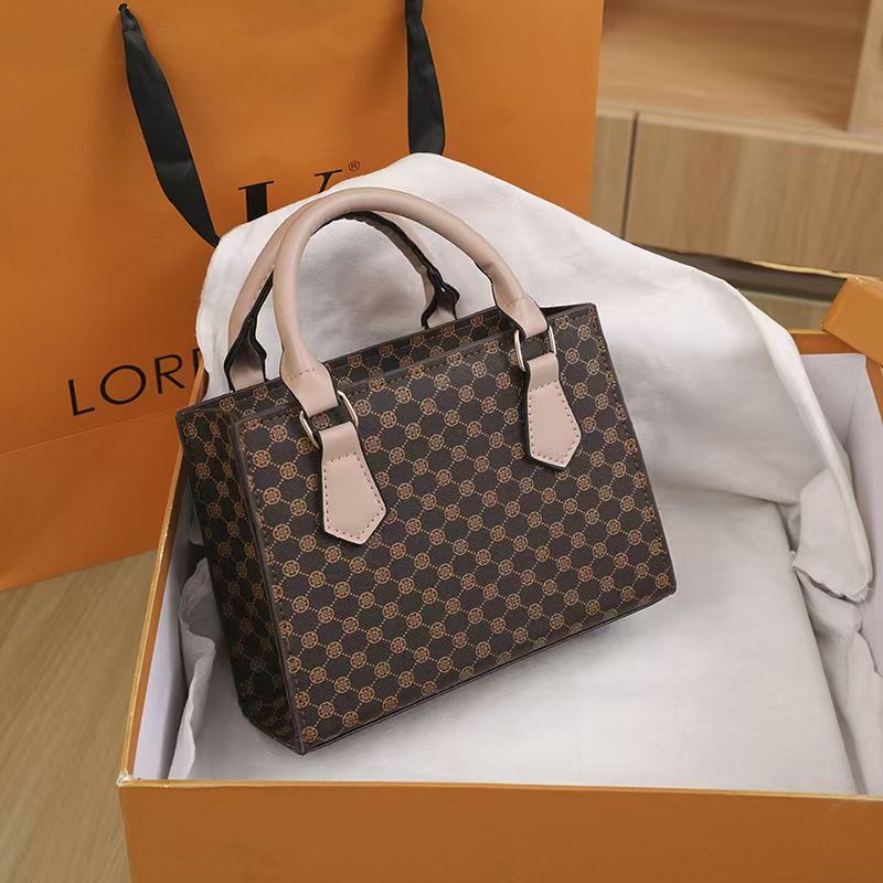 Vintage Print Bag Female All-match Advanced Sense Tote Bag 2025 New Fashion Temperament Female Bag Korean Version Handbag Whole Network Quality First Service First Price Lowest